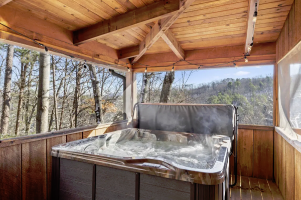 View from outdoor hot tub